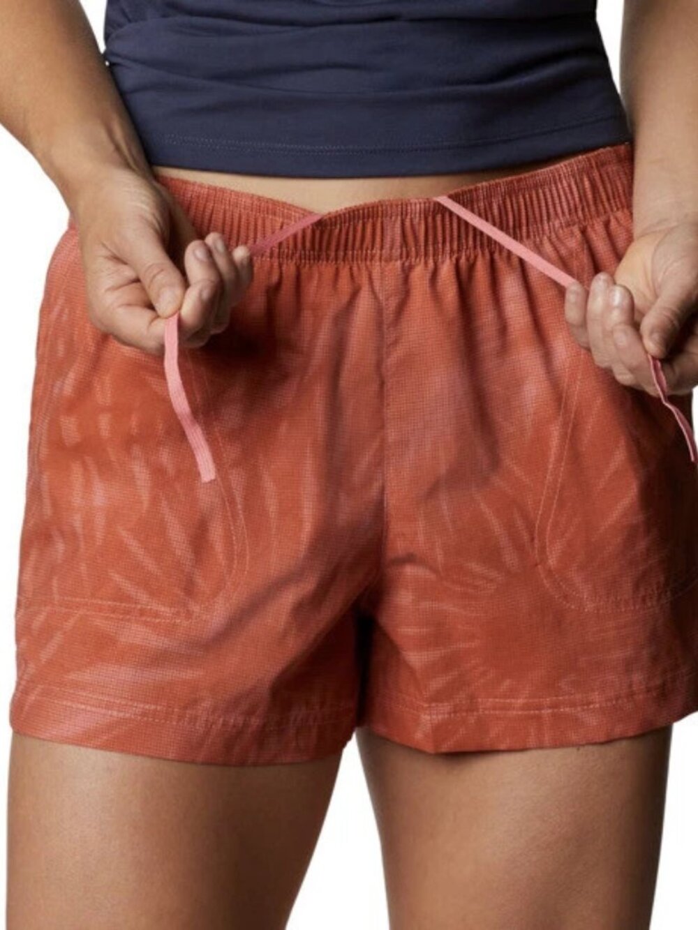 Columbian Sandy River ll Salmon Tonal Printed Shorts- Womens Size XL NWT